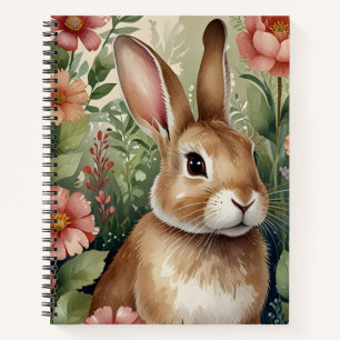 Blush Blooms and Bunny Dreams Notebook