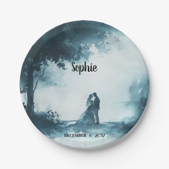 Blush Blooms: Enchanting Watercolor Paper Plates (Front)