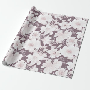 Blush blooms pattern wrapping paper