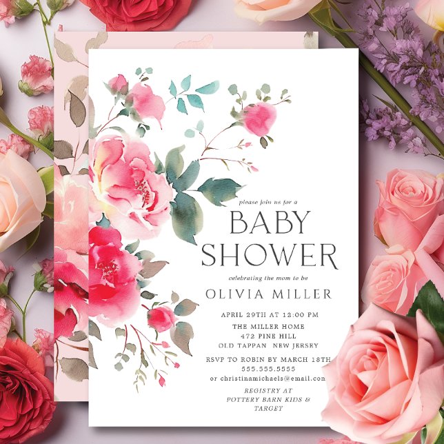 Blush Blossom Baby Shower Invitation (Creator Uploaded)