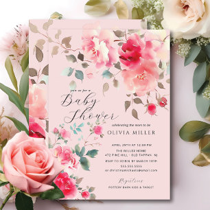 Blush Blossom Baby Shower Invitations