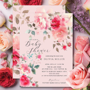 Blush Blossom Baby Shower Invitations
