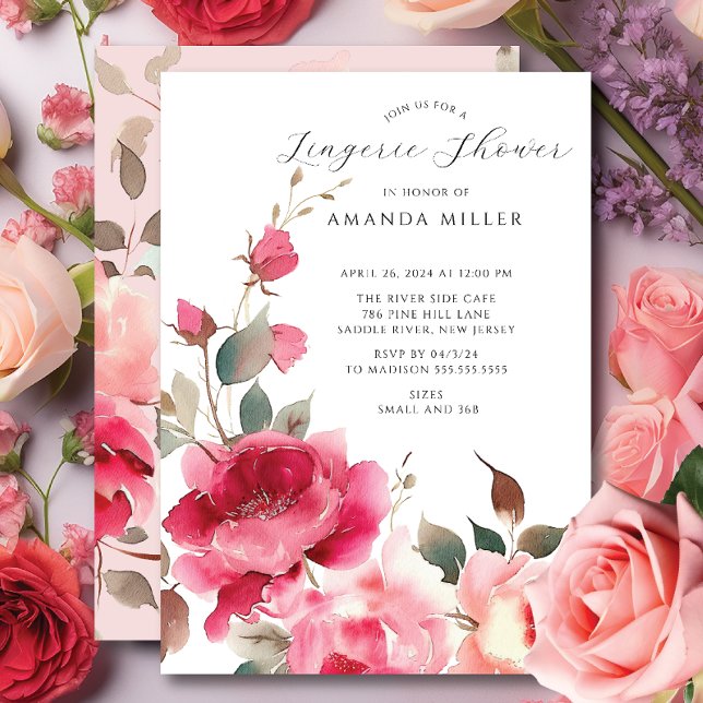 Blush Blossom Bridal Lingerie Shower Invitation (Creator Uploaded)