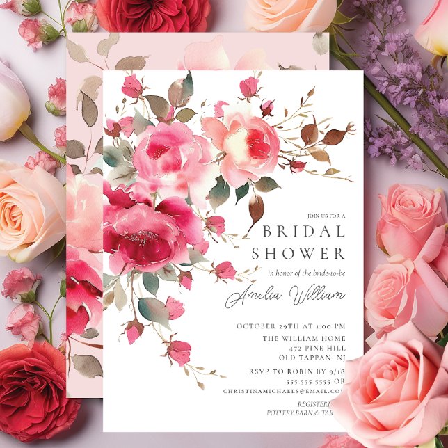 Blush Blossom Bridal Shower Invitation (Creator Uploaded)