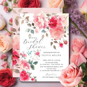Blush Blossom Bridal Shower Invitations