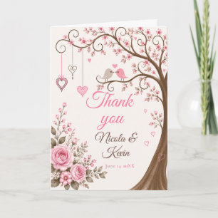Blush Blossom Engagement Party Thank You Card