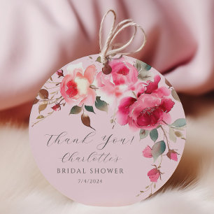 Blush Blossoms Delight Bridal Shower Favour Tags