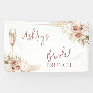 Blush Bohemian Floral Glass Bridal Shower Banner