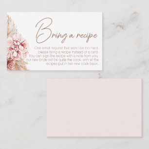 Blush Boho Bridal Shower Recipe Card Request