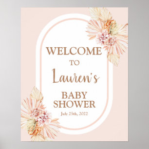 Blush Boho Desert Baby Shower Girl Welcome sign