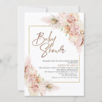 Blush Boho Dry Floral Arrangement Baby Shower