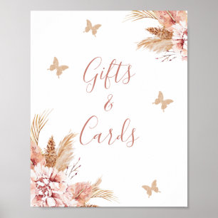 Blush Boho Floral Butterfly Kisses Baby Sign