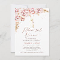 Blush Boho Floral Cutlery Rehearsal Dinner