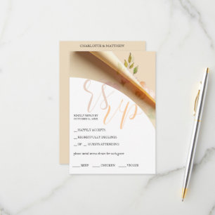 Blush Boho Floral Roses Watercolor Budget RSVP Card