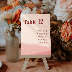 Blush & Bold Wedding Guest Names 5x7 Table Number