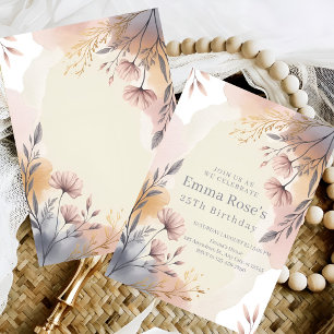 Blush Botanical Birthday Invitation