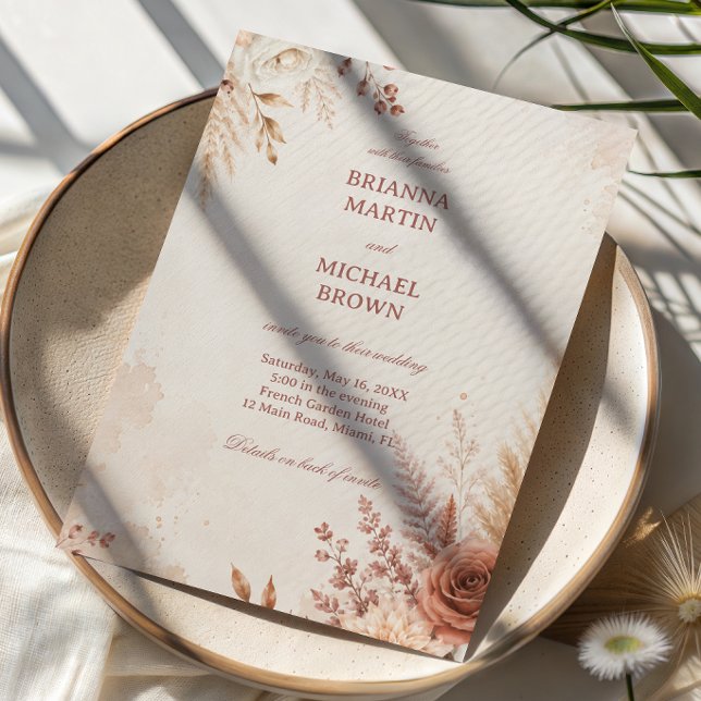 Blush Botanical Elegant Rustic Invitation (Creator Uploaded)