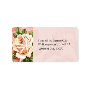 Blush Botanical Vintage Rose Address Label