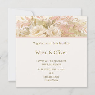 Blush Botanical Wedding Invitation