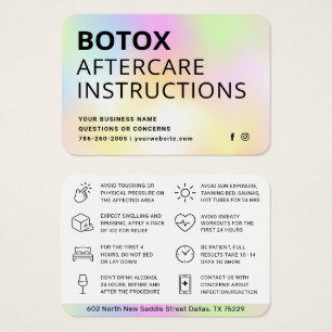 Blush Botox Injection Aftercare Instruction Card