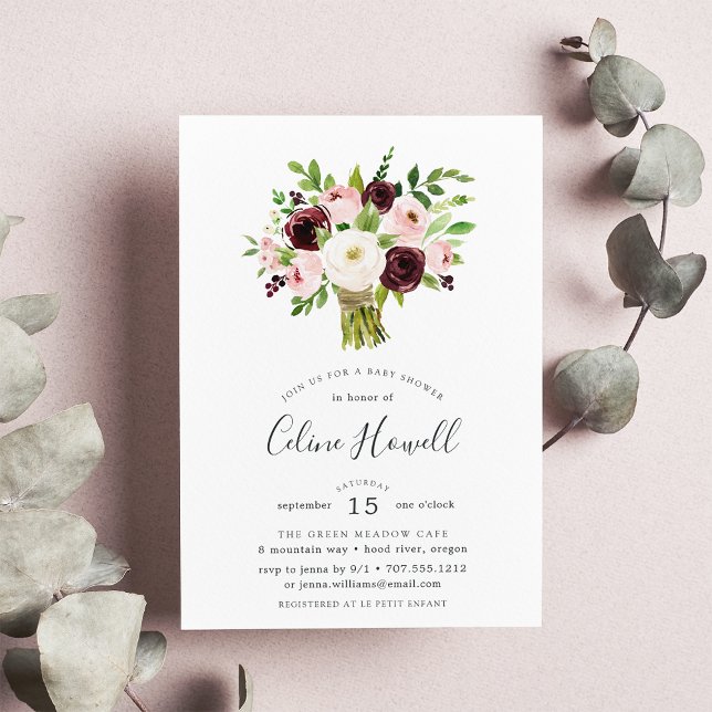 Blush Bouquet Baby Shower Invitation (Creator Uploaded)