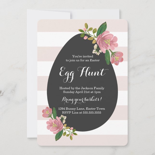 Blush Bouquet Egg Hunt Invitation (Front)