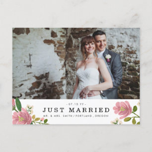 Blush Bouquet Wedding Announcement