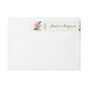 Blush Bouquet Wedding Wrap Around Label