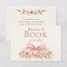 Blush Bow Books for Baby Shower
