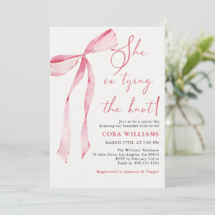 Blush & Bows She's Tying The Knot Bridal Shower Invitation