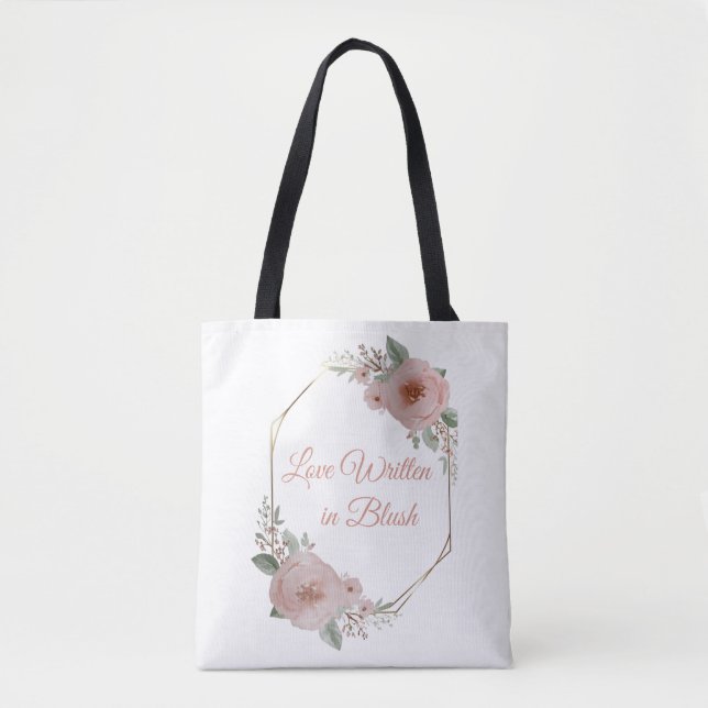 Blush & Breeze Wedding Tote Bag – Elegant Modern W (Front)