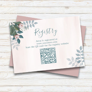 Blush Bridal Shower Gift Registry Floral Enclosure Card