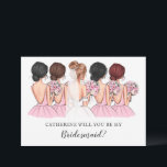 Blush Bride Best friend Will You Be My Bridesmaid Invitation<br><div class="desc">Blush Bride Best friend Will You Be My Bridesmaid Invitation  featuring watercolor flowers and blonde bride and bridesmaid
NOTE: Bride and Bridesmaid's Hair colors can be changed just message us.</div>