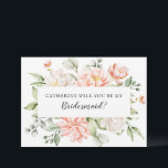 Blush Bride Best friend Will You Be My Bridesmaid Invitation<br><div class="desc">Blush Bride Best friend Will You Be My Bridesmaid Invitation  featuring watercolor flowers and blonde bride and bridesmaid
NOTE: Bride and Bridesmaid's Hair colors can be changed just message us.</div>