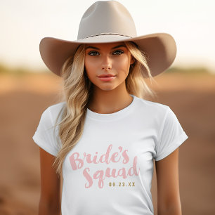 Blush Bride's Squad Personalised Bachelorette T-Shirt