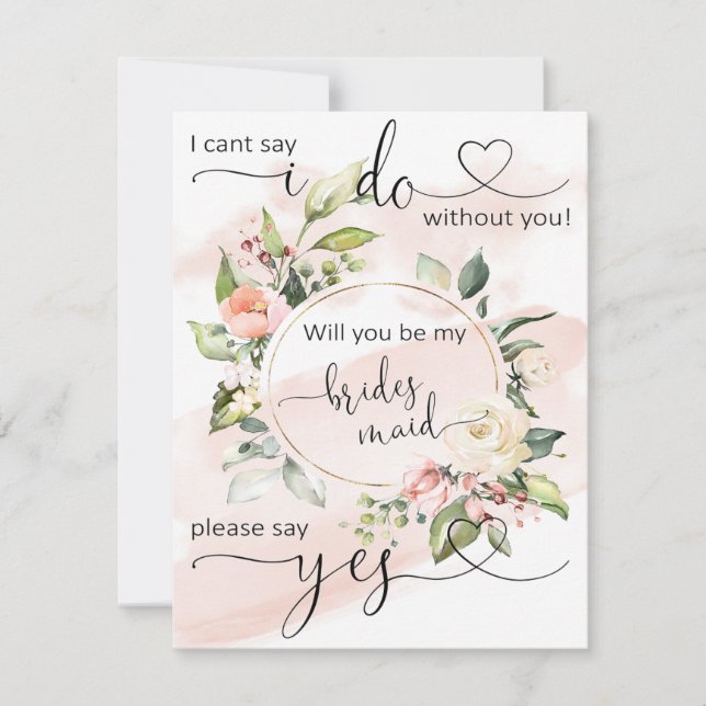 Blush Bridesmaid Proposal Cards  (Front)