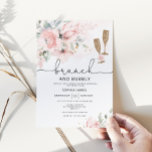 Blush Brunch and bubbly bridal shower invitation<br><div class="desc">Elegant Blush pink floral Brunch and Bubbly bridal shower invite. 
Matching items available.</div>