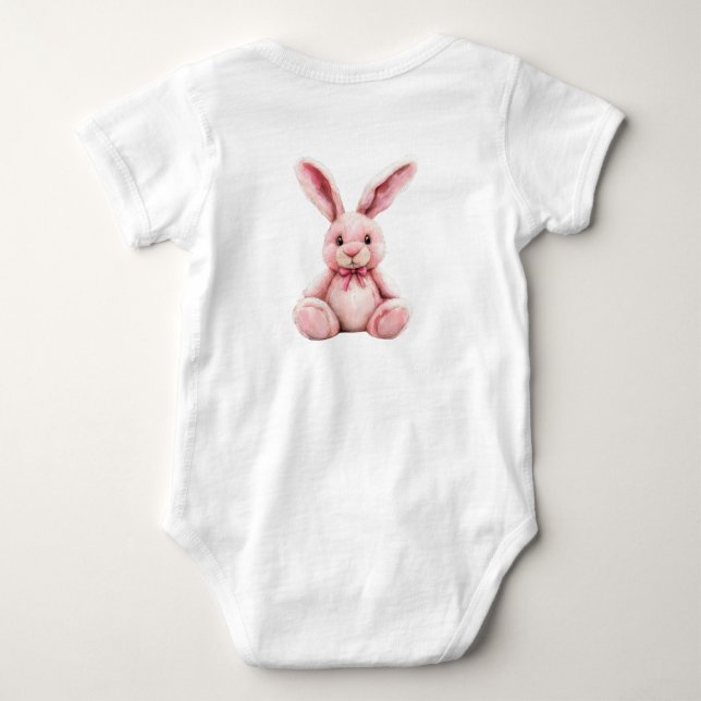 Blush Bunny Cuddles Baby Bodysuit (Back)