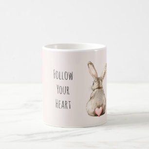 Blush Bunny Rabbit Heart Coffee Mug