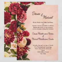 Blush Burgundy Floral Watercolor Wedding