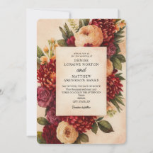 Blush Burgundy Floral Watercolor Wedding