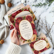 Blush Burgundy Floral Watercolor Wedding