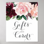 Blush Burgundy Gifts and Cards Sign<br><div class="desc">Help your guests with this lovely gifts and cards sign!
Great for any event! Bridal Shower,  Baby Shower,  Weddings and more!</div>