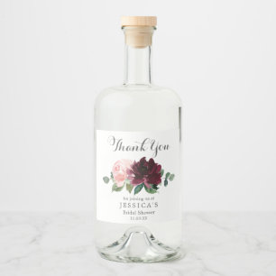 Blush Burgundy Wine Bottle Label