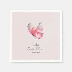 Blush Butterfly Baby Shower  Napkin