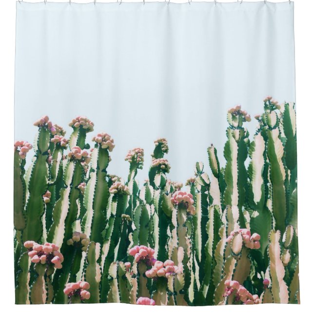 Blush Cactus Shower Curtain (Front)