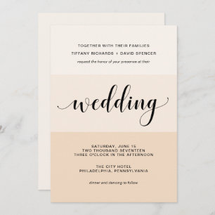 Blush Cascade   Subtle Stripes Wedding Invitation