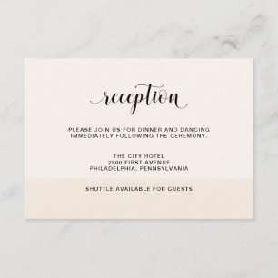 Blush Cascade   Subtle Stripes Wedding Reception Enclosure Card