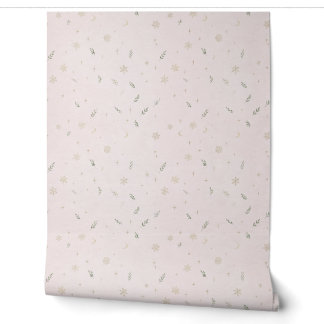 Blush Celestial Christmas Peel and Stick Wallpaper