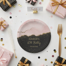 Blush Champagne Gold Glitter Abstract Watercolor